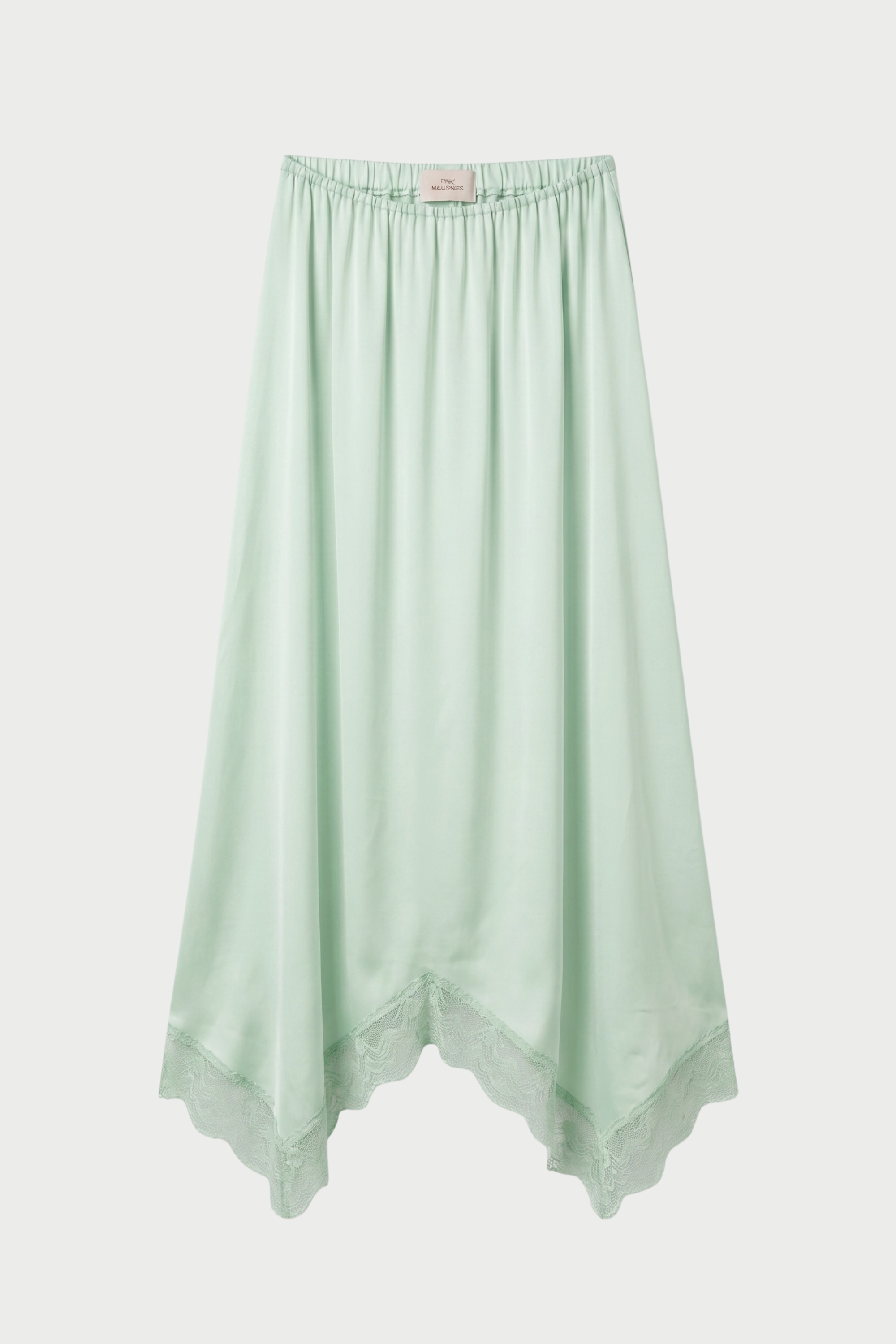 LONG SATIN SKIRT WITH LACE