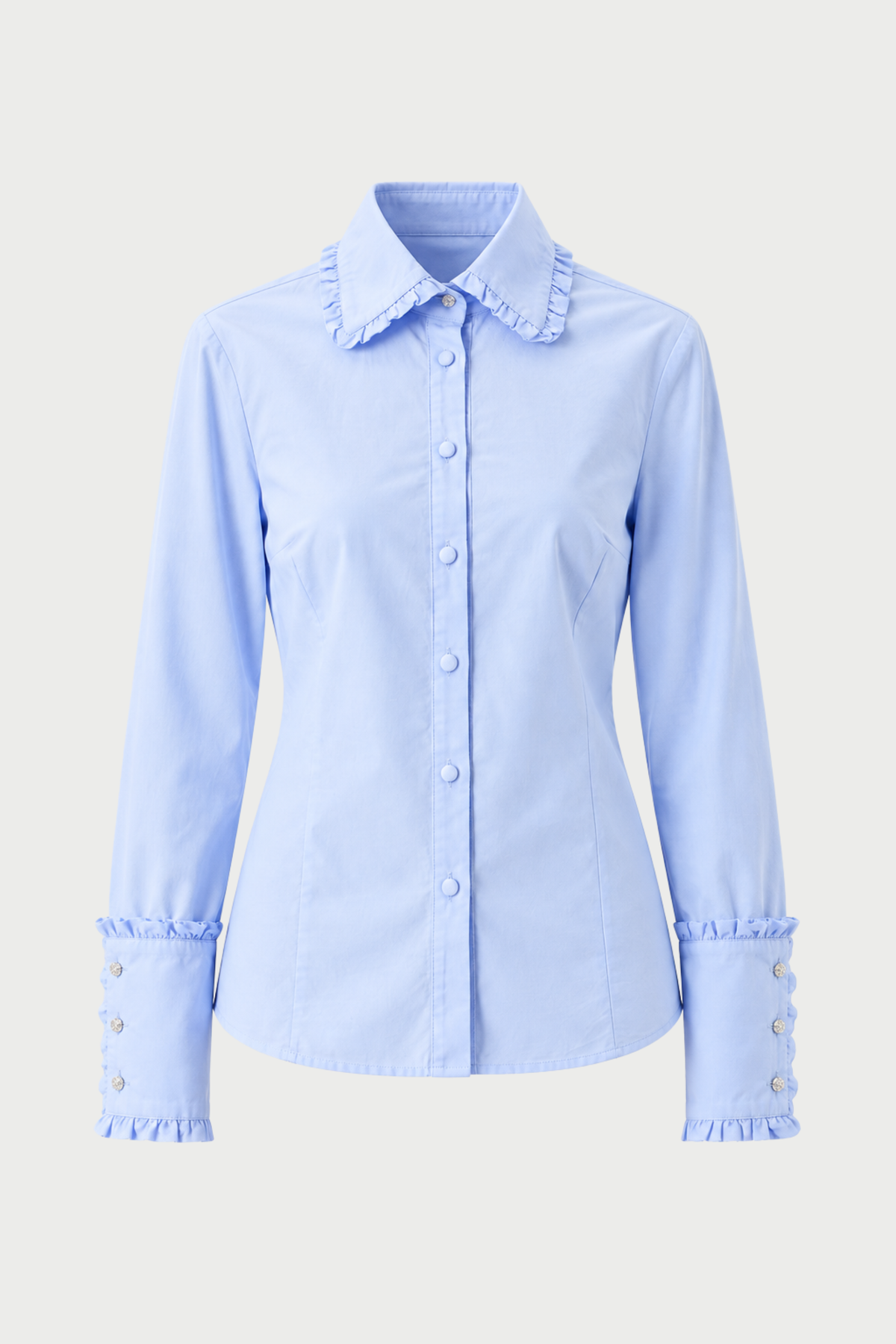 CAMICIA SLIM IN OXFORD CON BOTTONI GIOIELLO
