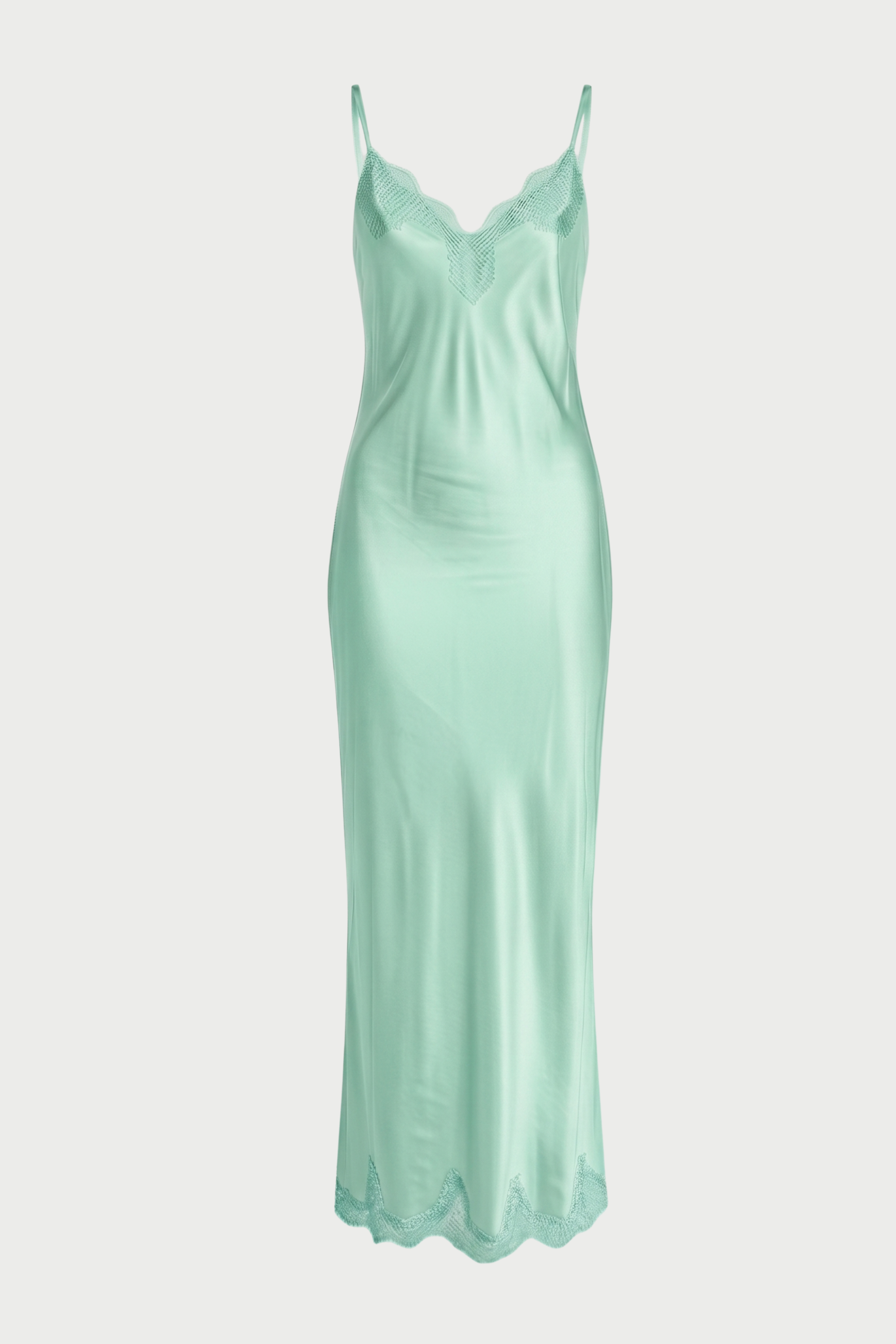 Long slip dress with lace