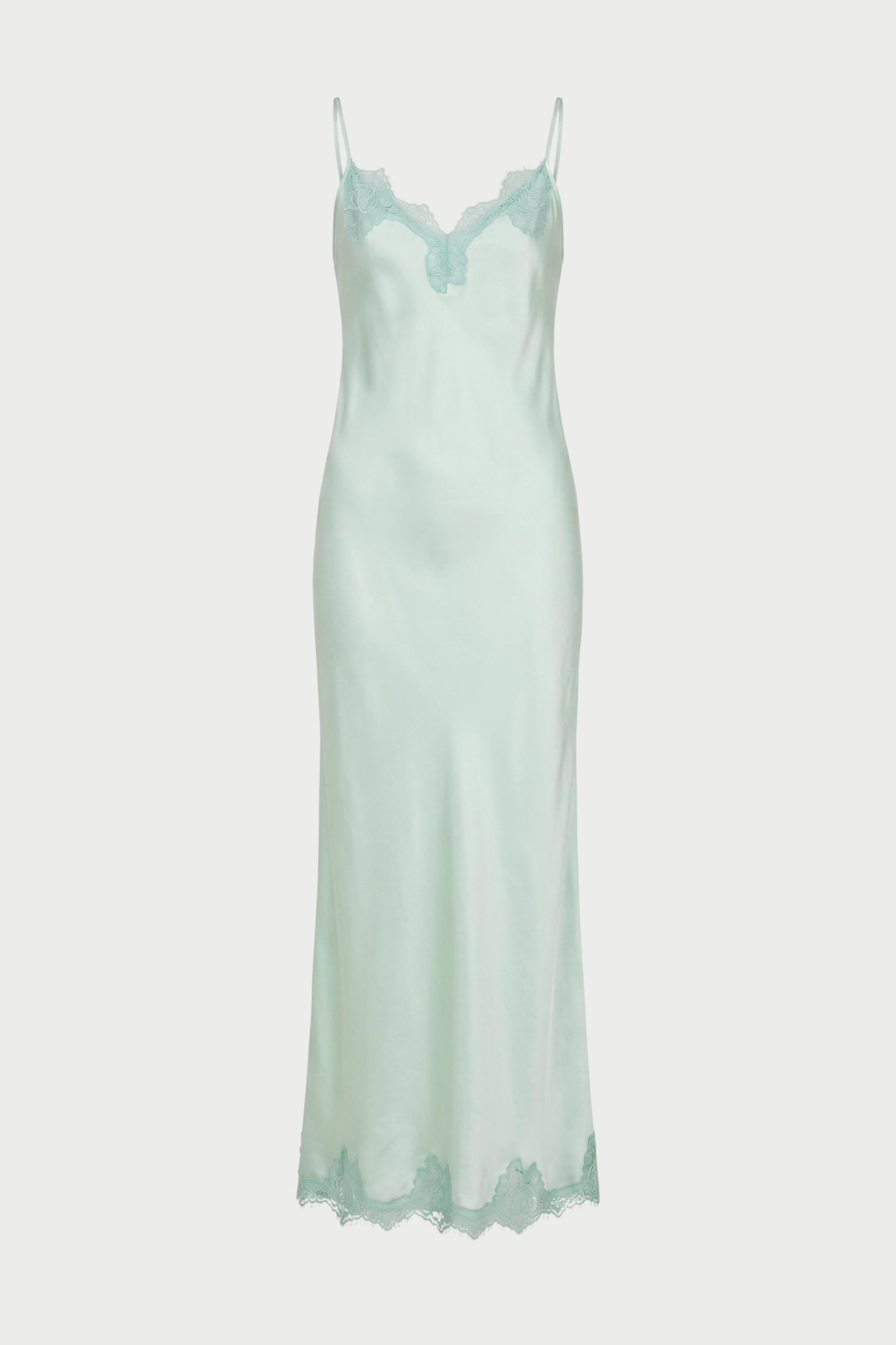 Long slip dress with lace