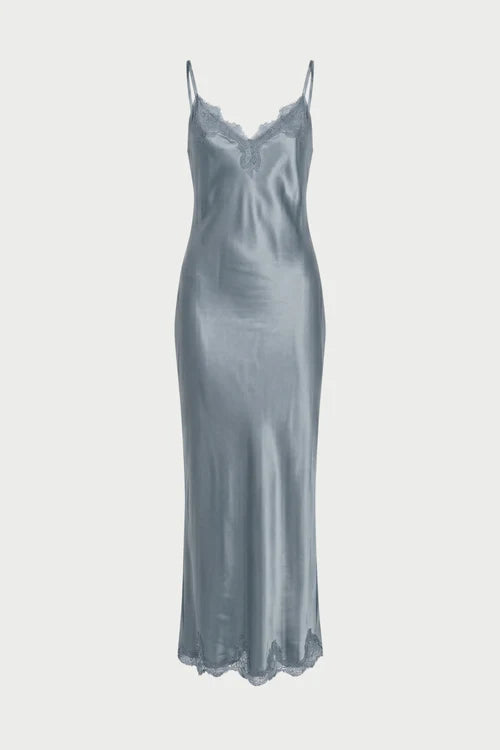 CLAUDIA – VISCOSE AND LACE SLIP DRESS