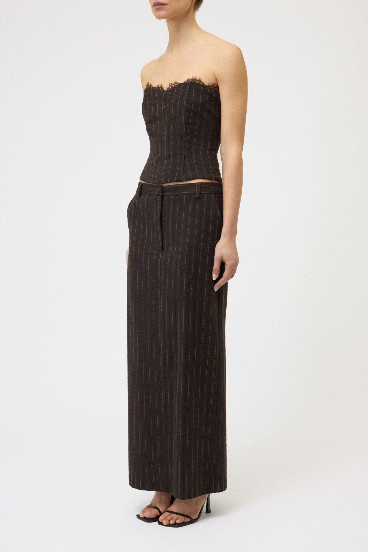BUSTIER GESSATO CON PIZZO