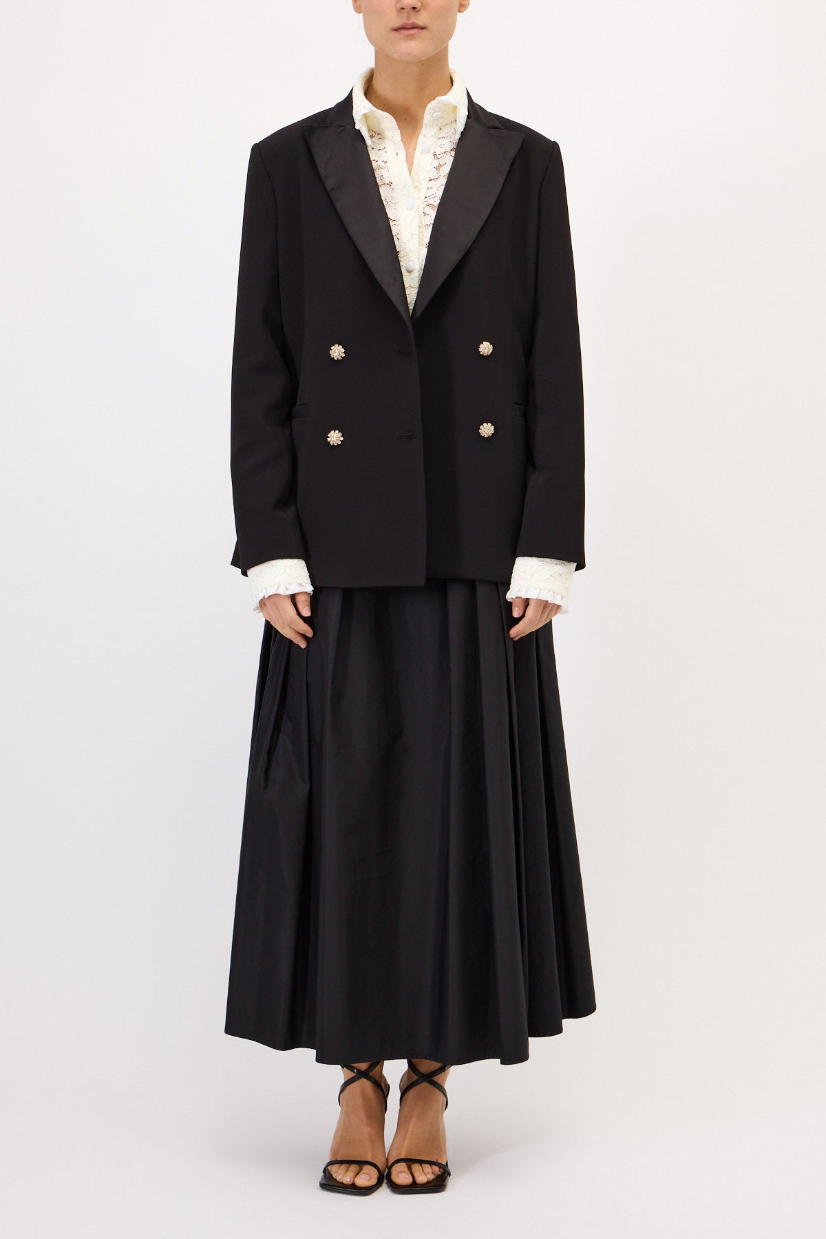 GIACCA BLAZER DOPPIOPETTO CON BOTTONI GIOIELLO (PRE-ORDER)