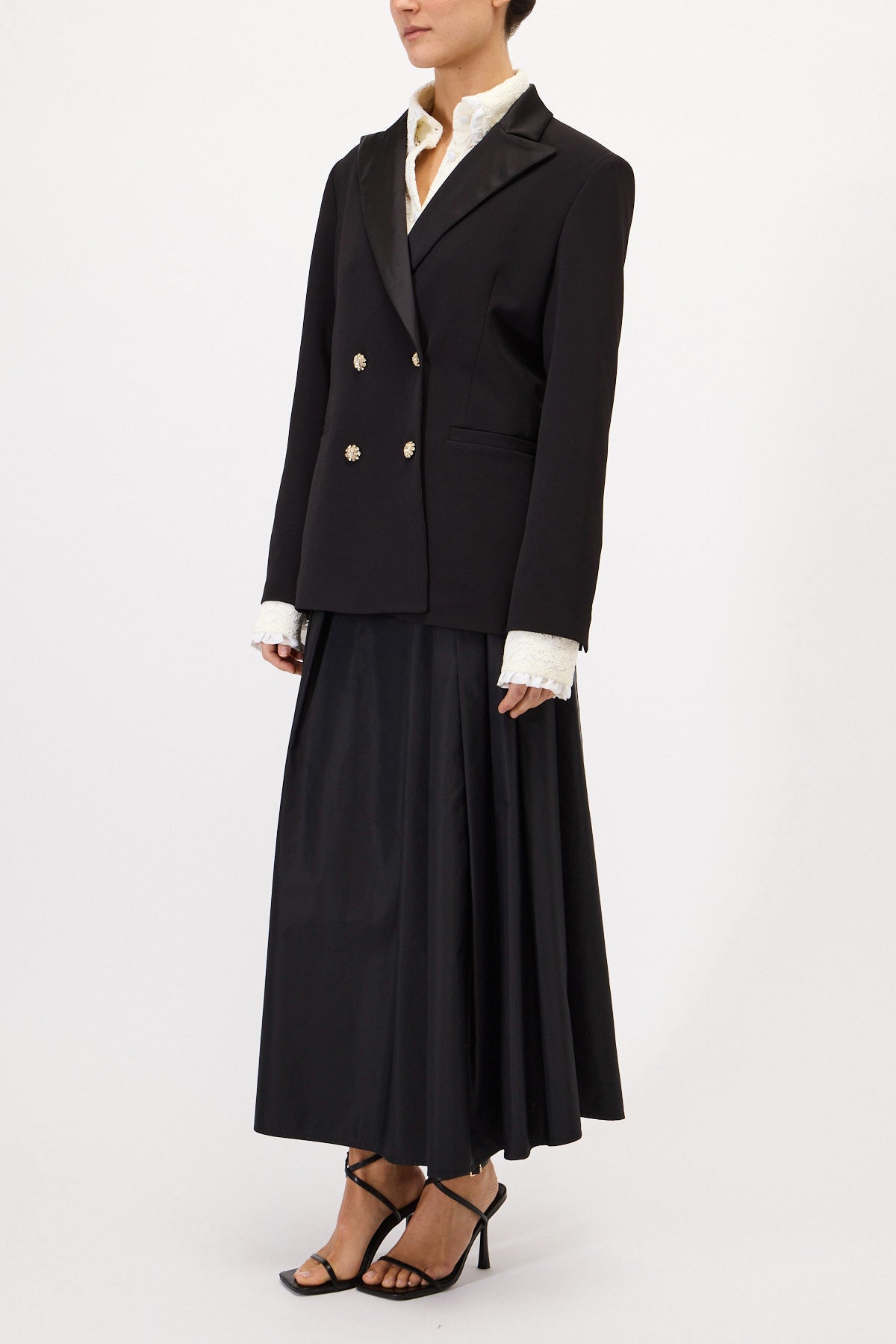 GIACCA BLAZER DOPPIOPETTO CON BOTTONI GIOIELLO (PRE-ORDER)