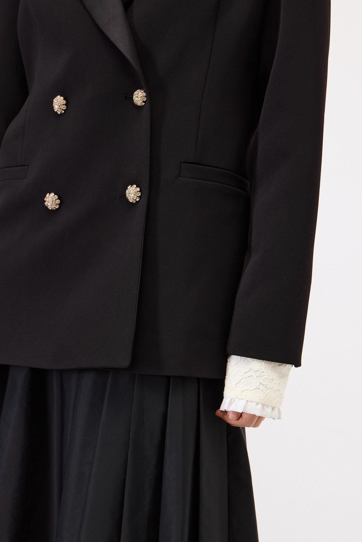 GIACCA BLAZER DOPPIOPETTO CON BOTTONI GIOIELLO (PRE-ORDER)