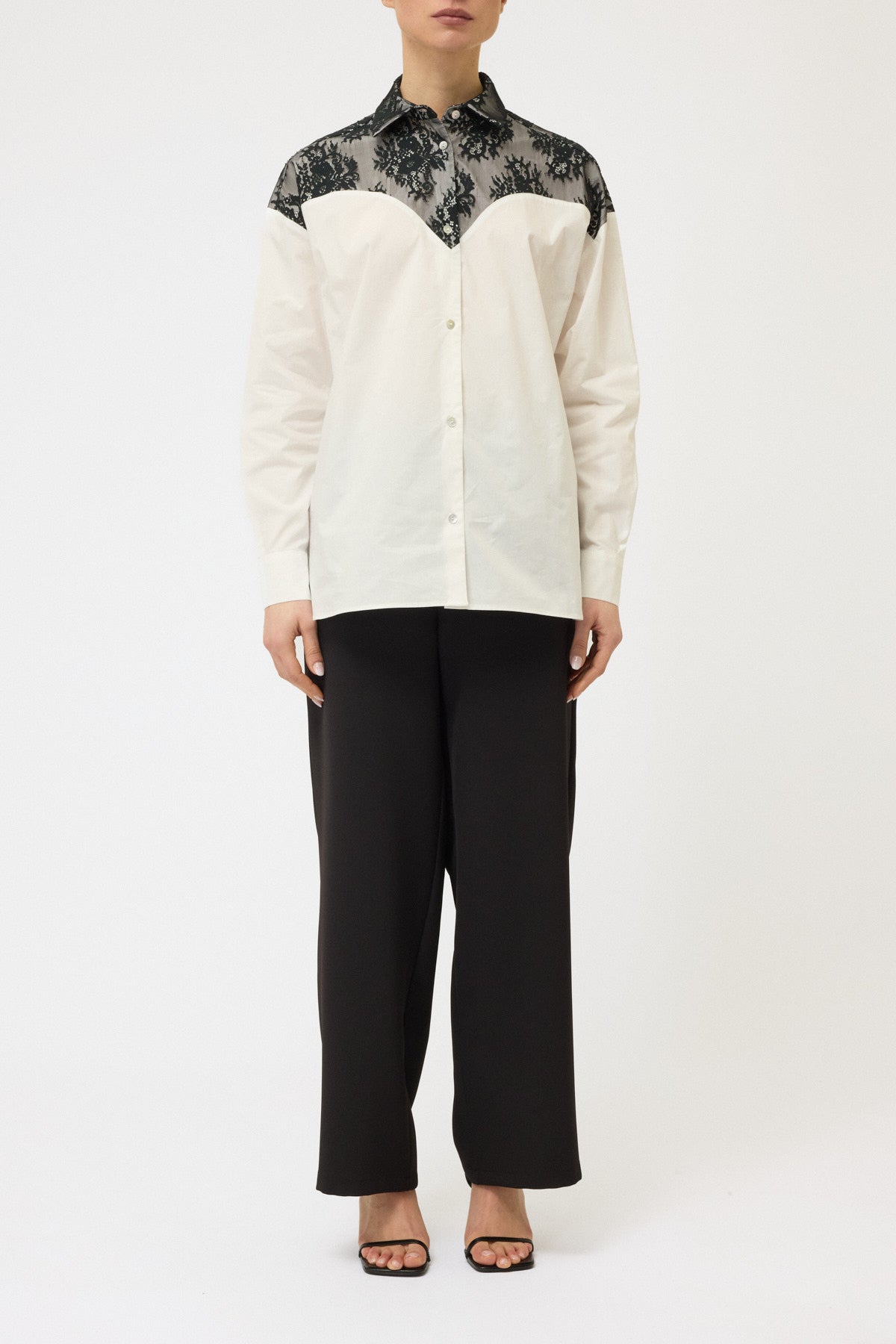 CAMICIA CON CARRE' IN PIZZO