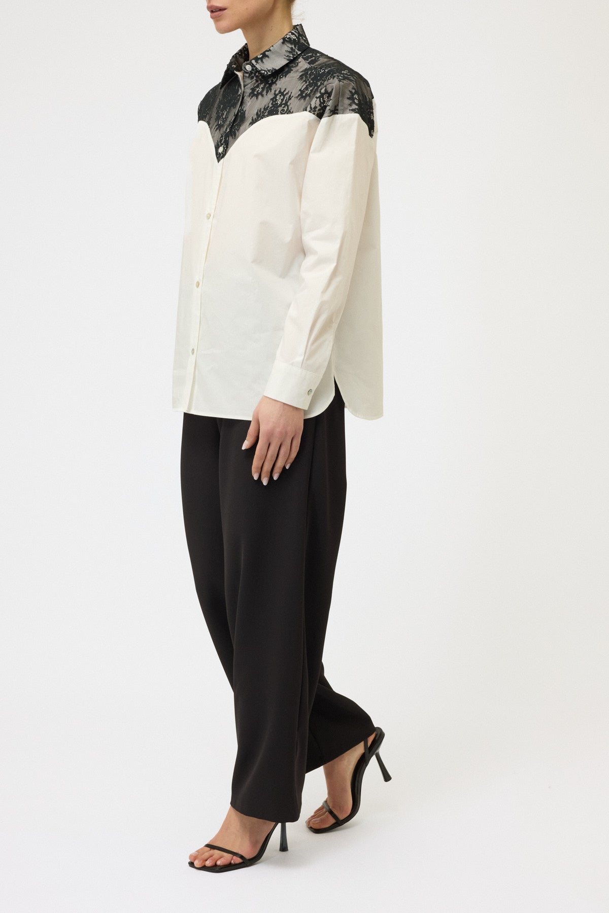 CAMICIA CON CARRE' IN PIZZO