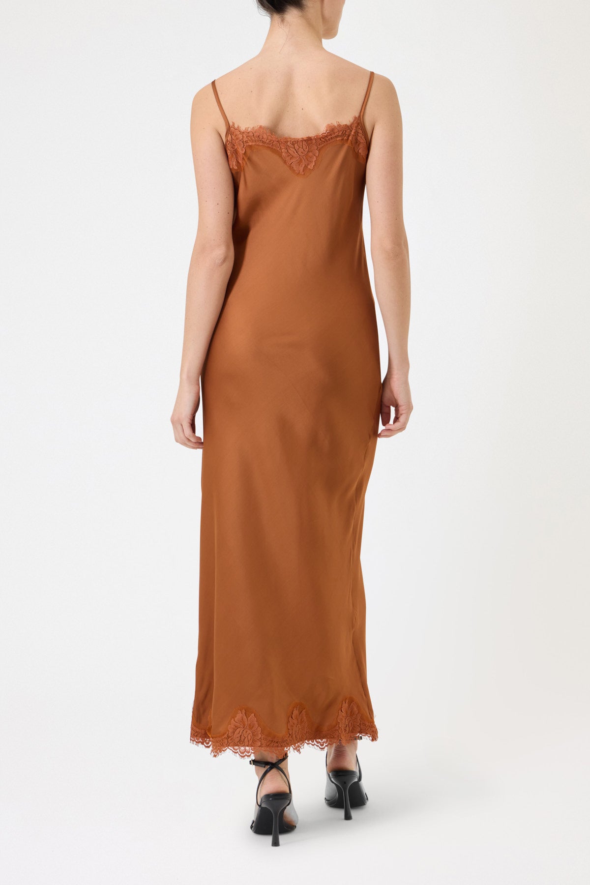 SLIP DRESS CLAUDIA IN VISCOSA CON PIZZO