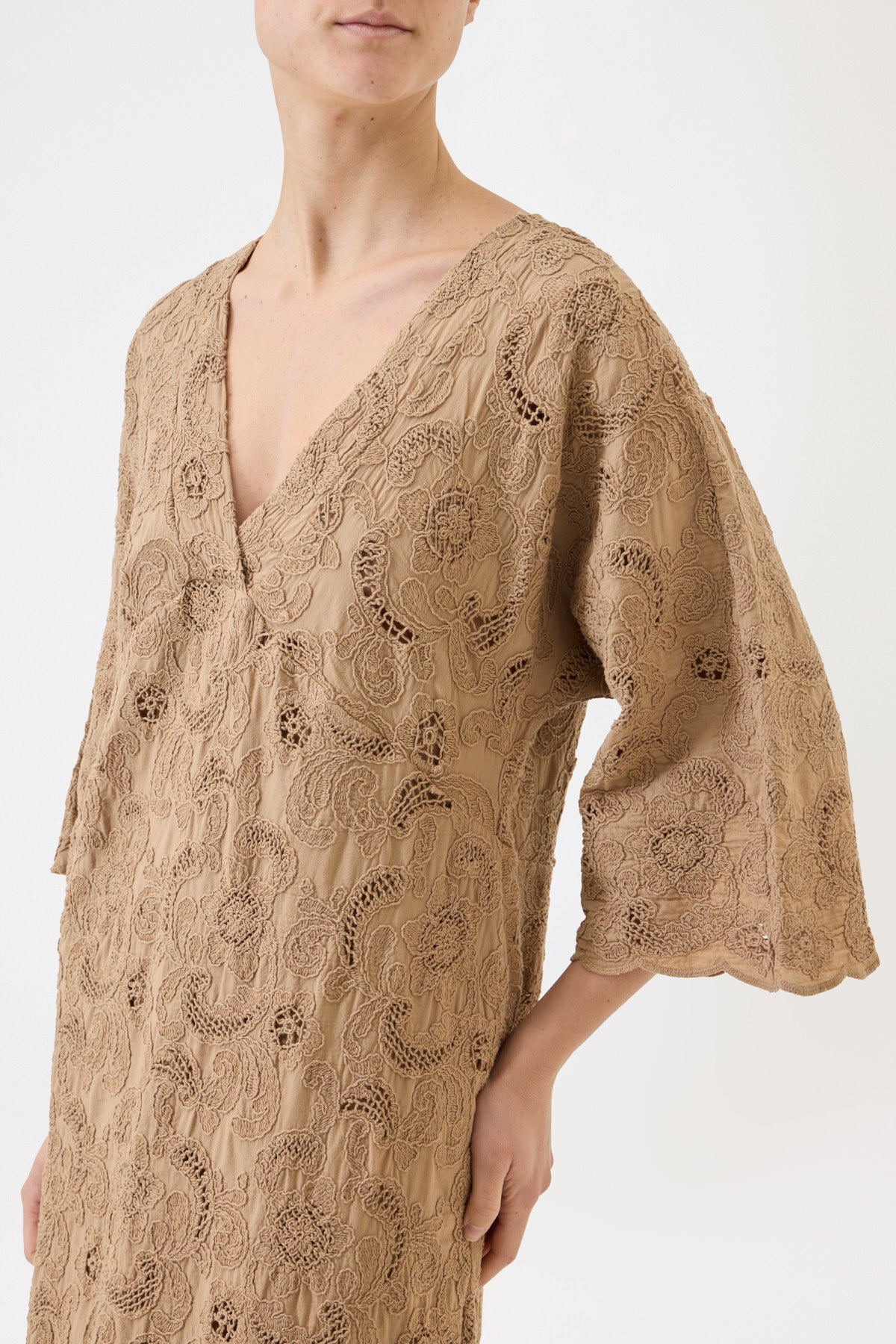 EMBROIDERED MUSLIN DRESS