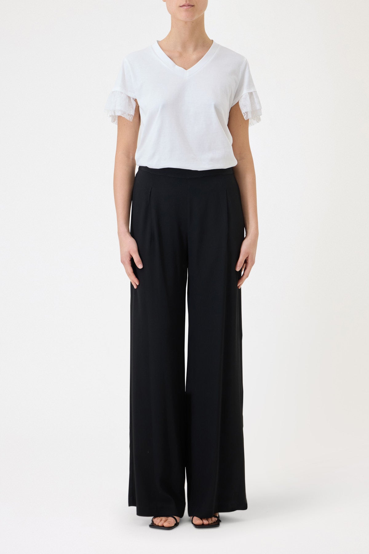 LONG EMBROIDERED MUSLIN TROUSERS