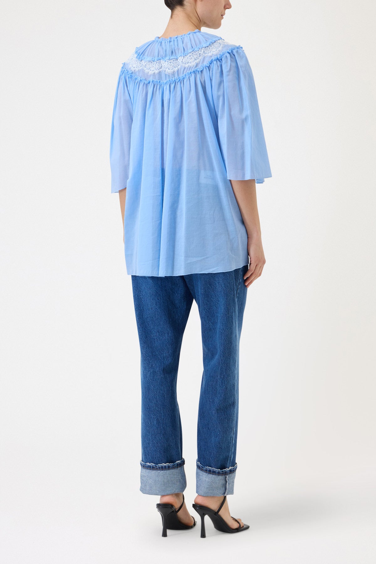 MUSLIN SHIRT WITH LACE