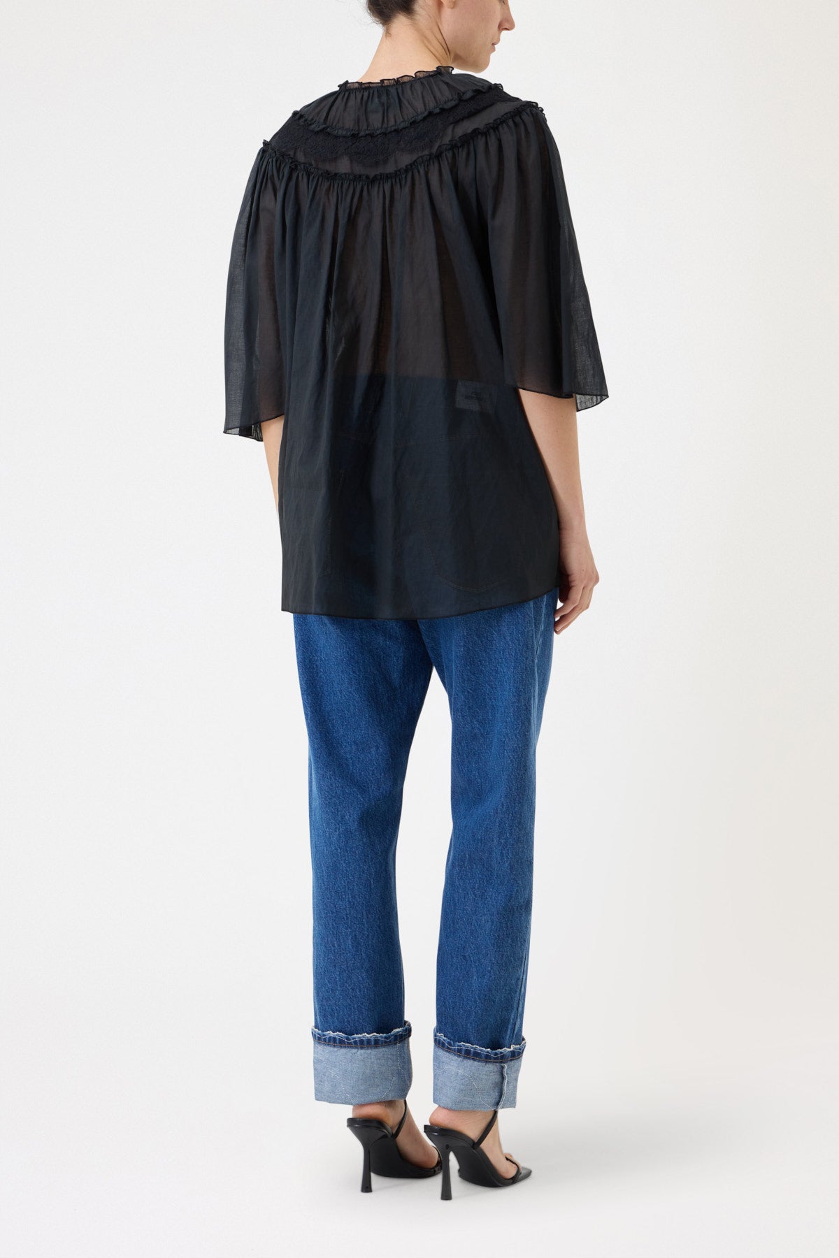 MUSLIN SHIRT WITH LACE