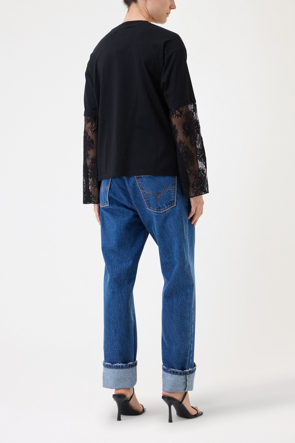 OVERSIZED T-SHIRT WITH LONG SLEEVES IN LACE