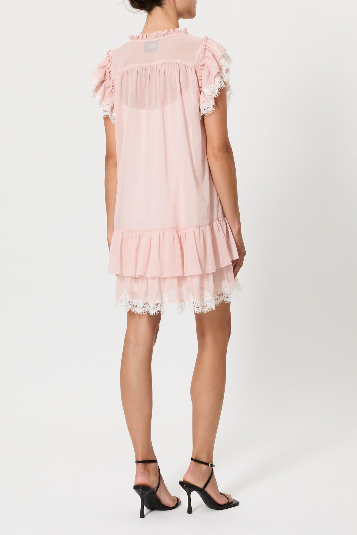 SHORT MUSLIN DRESS WITH LACE