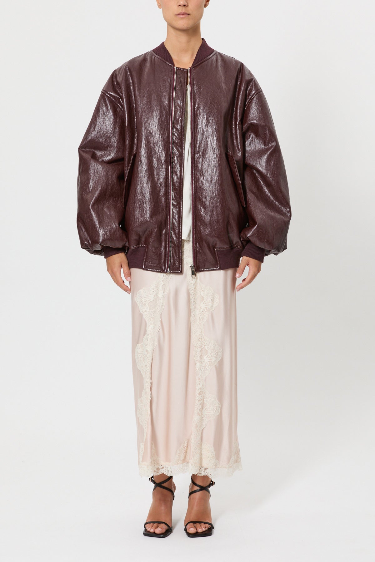 BOMBER OVERSIZE IN ECO-PELLE