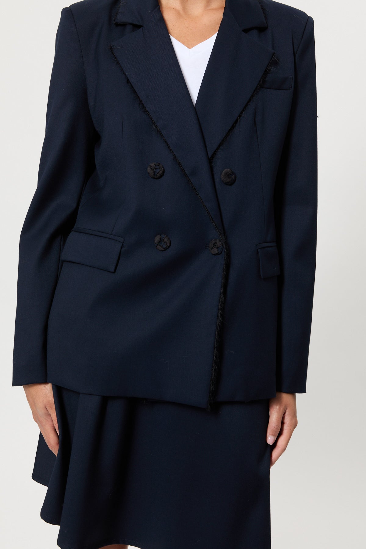 DOUBLE-BREASTED WOOL CLOTH JACKET