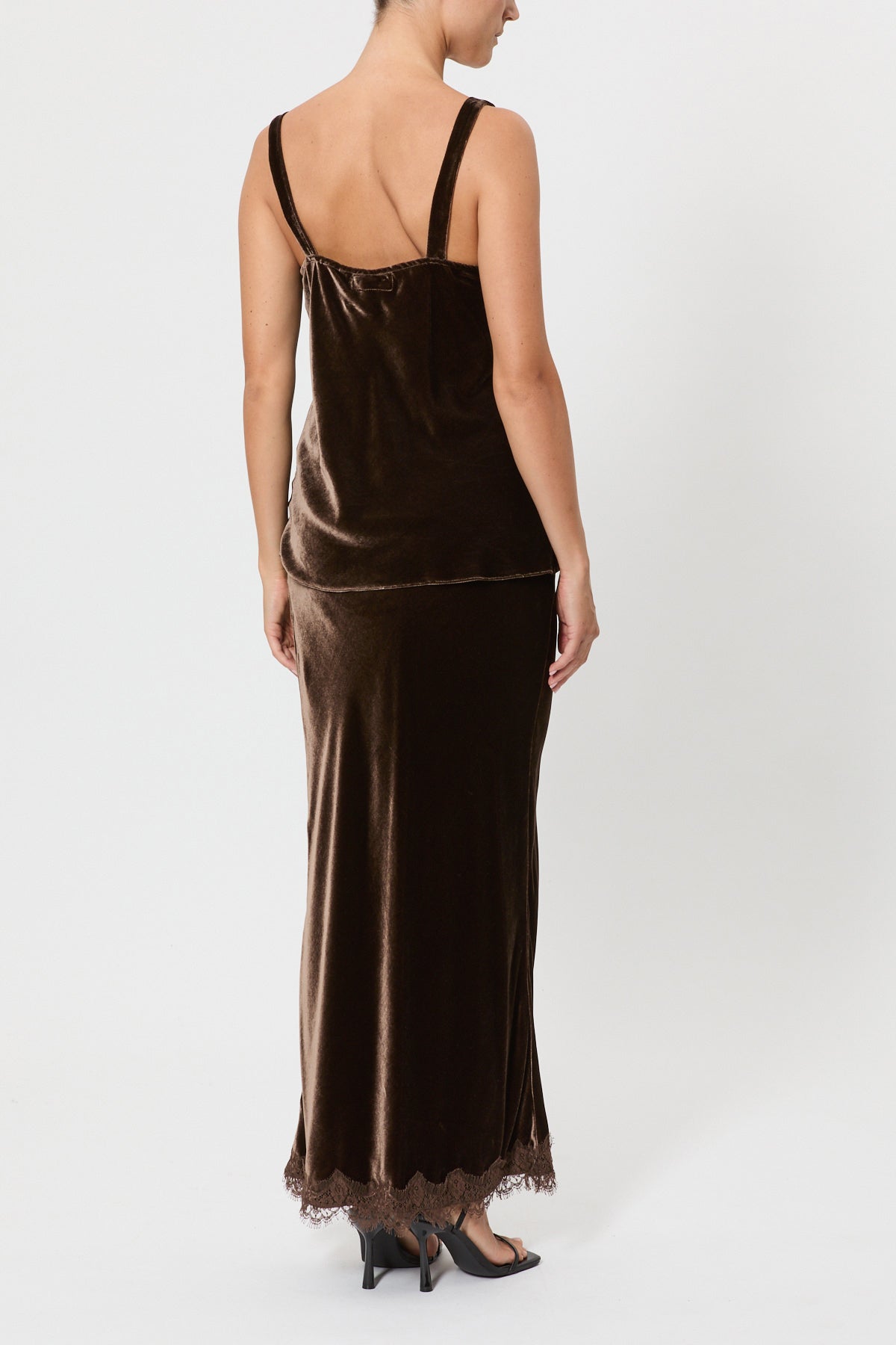 TOP IN VELLUTO CON PIZZO