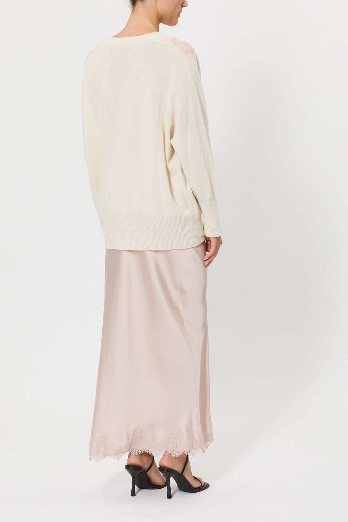 CARDIGAN CON PIZZO IN CONTRASTO