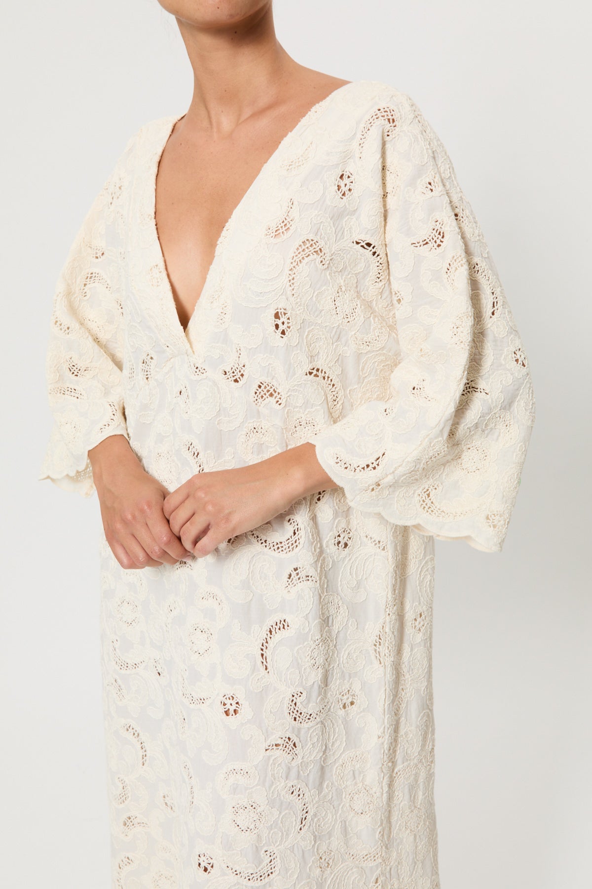 EMBROIDERED MUSLIN DRESS