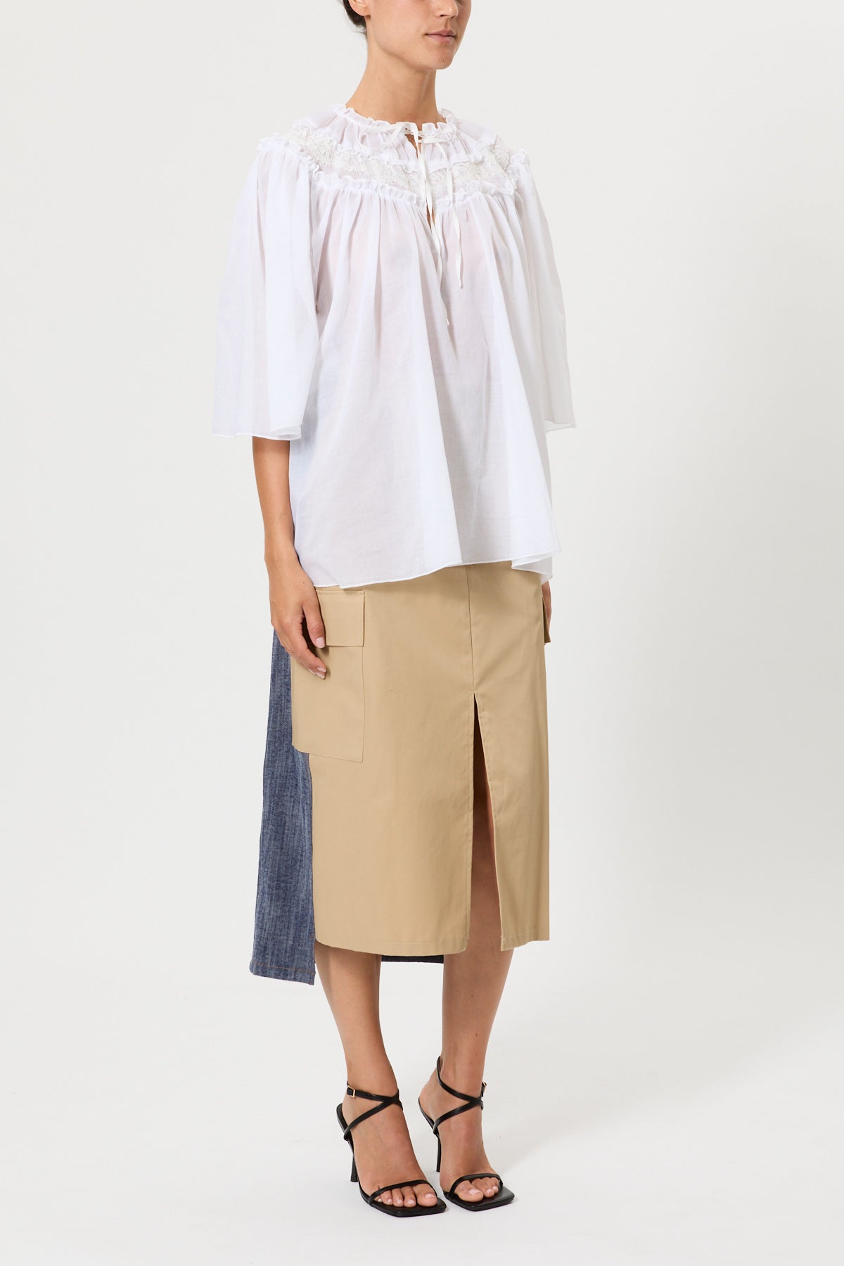 MUSLIN SHIRT WITH LACE