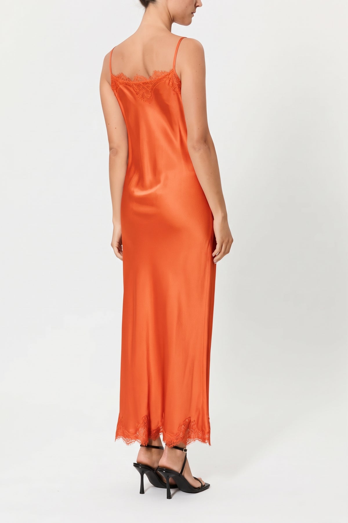 CLAUDIA – VISCOSE AND LACE SLIP DRESS