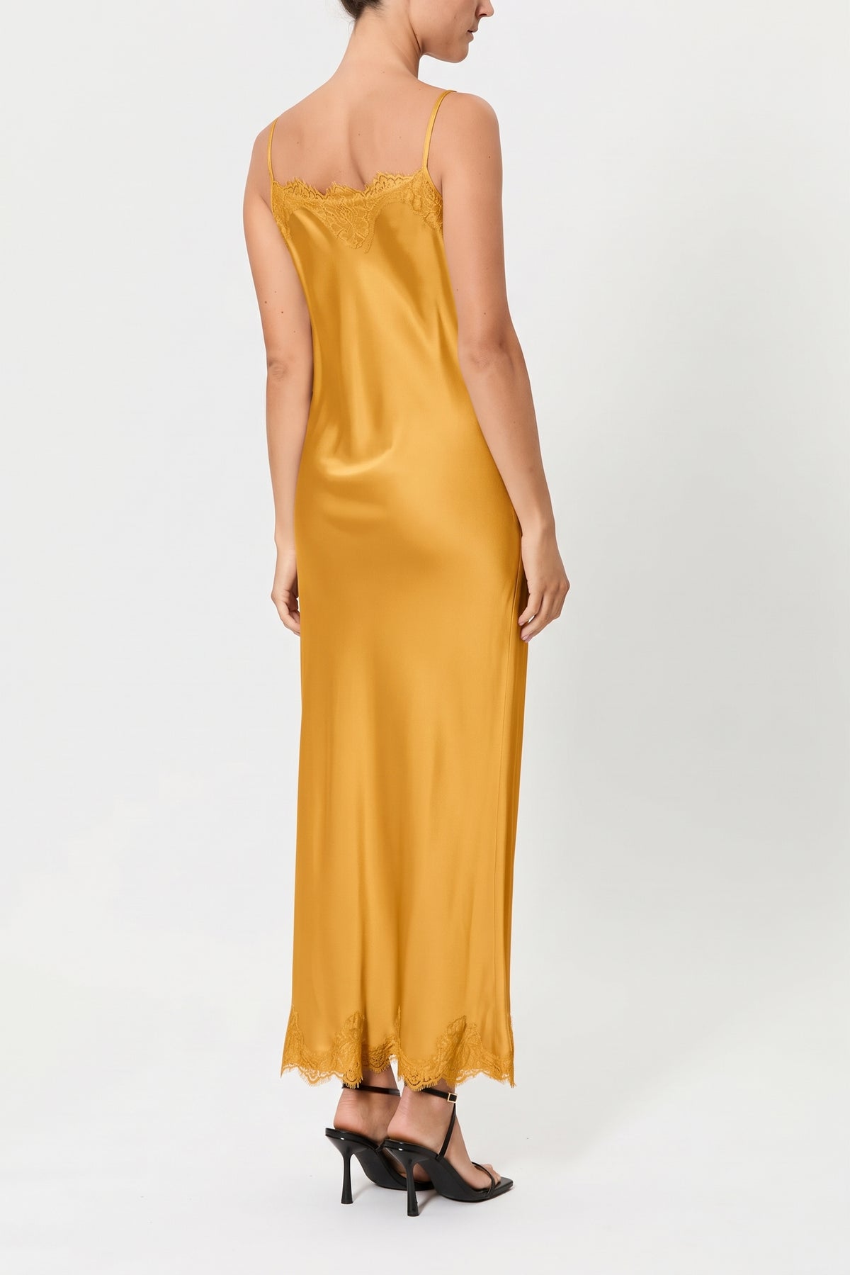 CLAUDIA – VISCOSE AND LACE SLIP DRESS