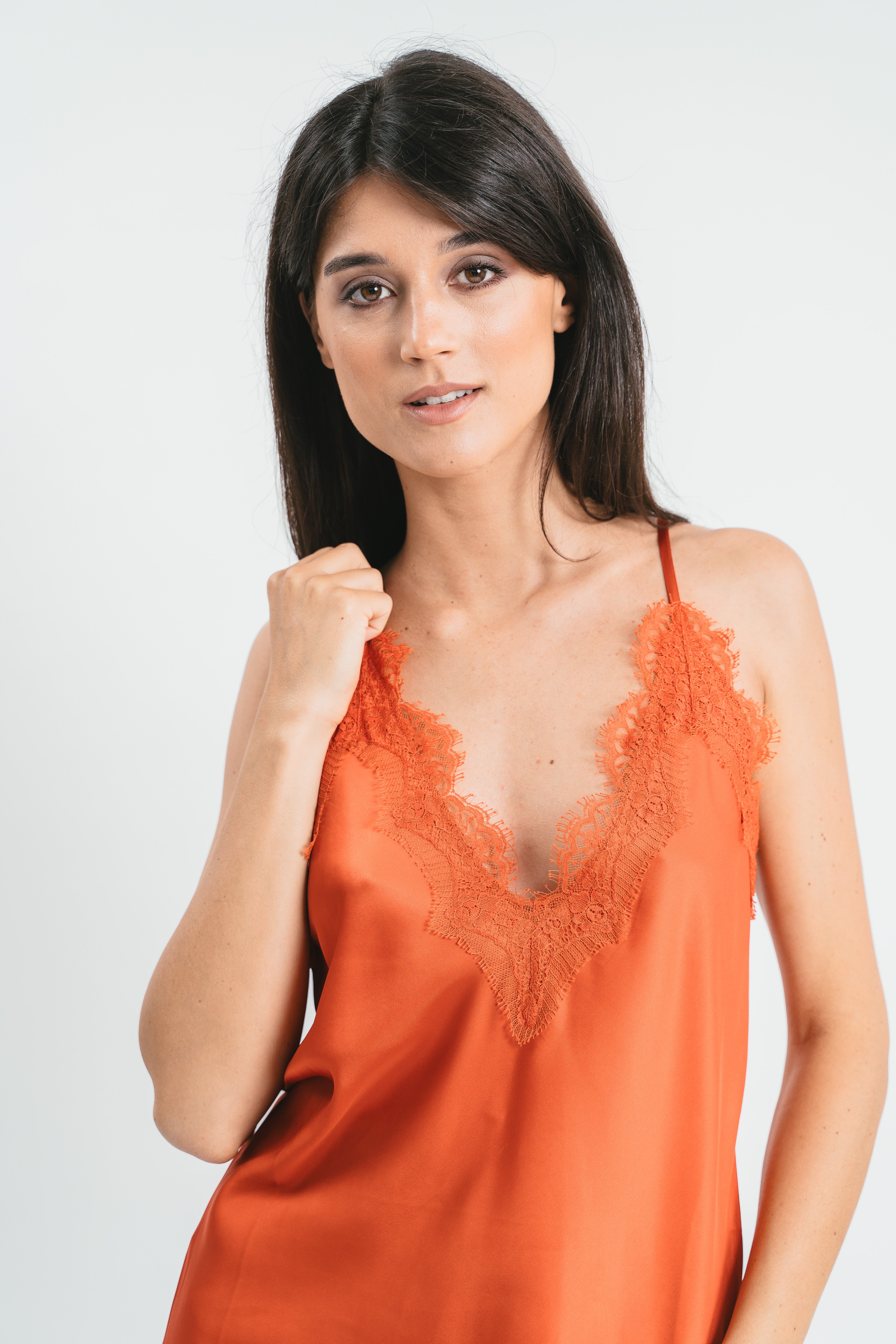 V-neck top with lace details