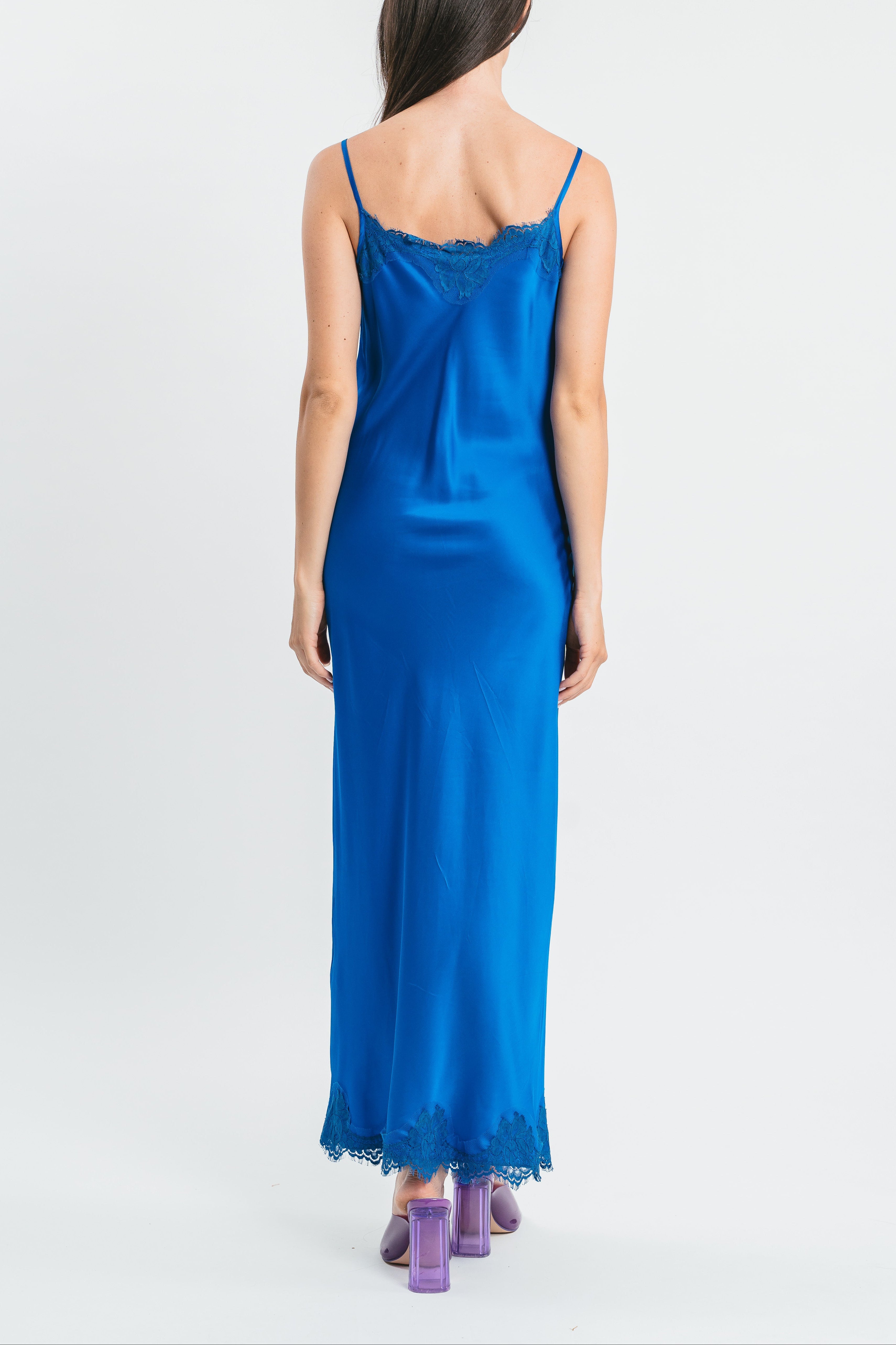 Long slip dress with lace