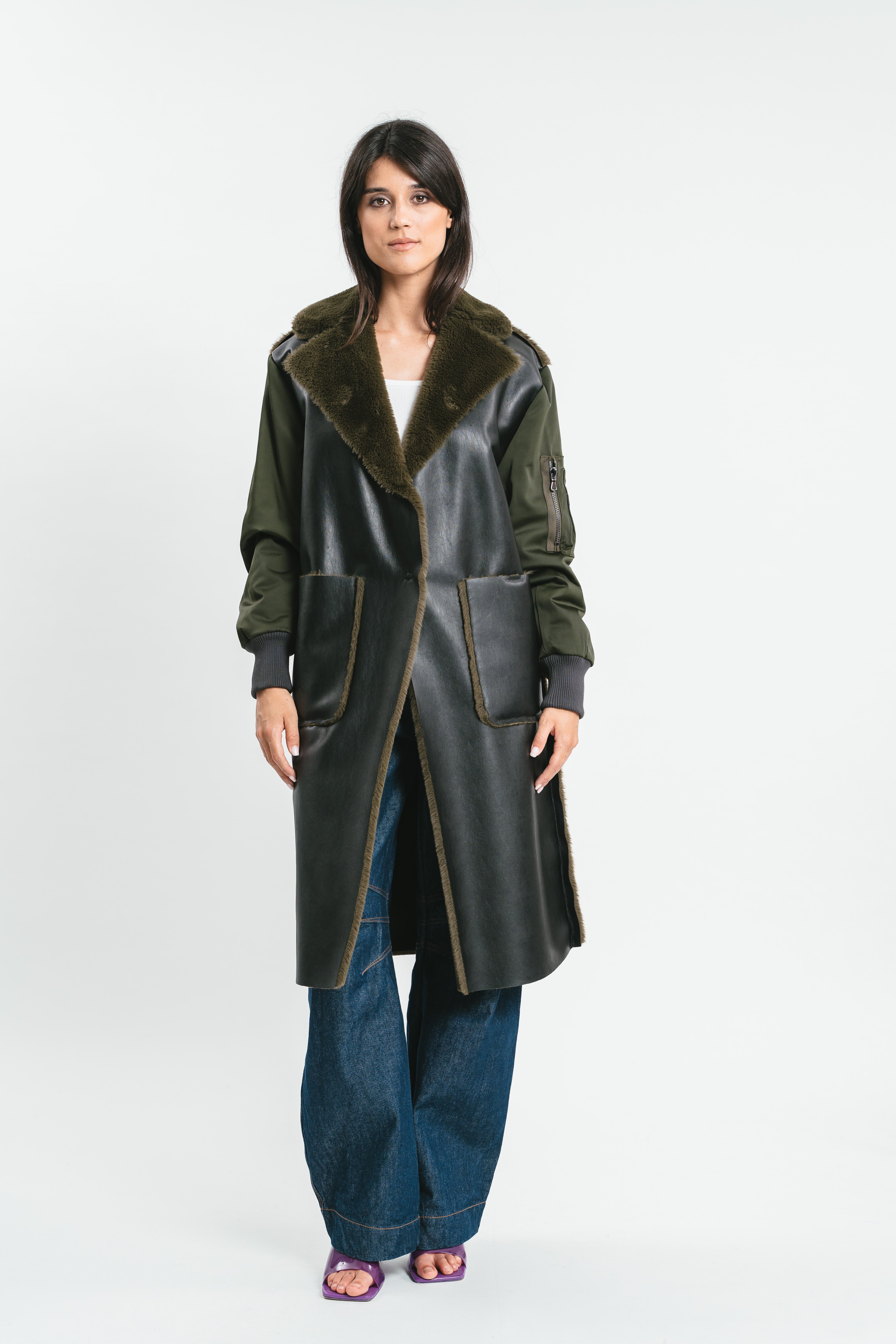 Eco-shearling coat
