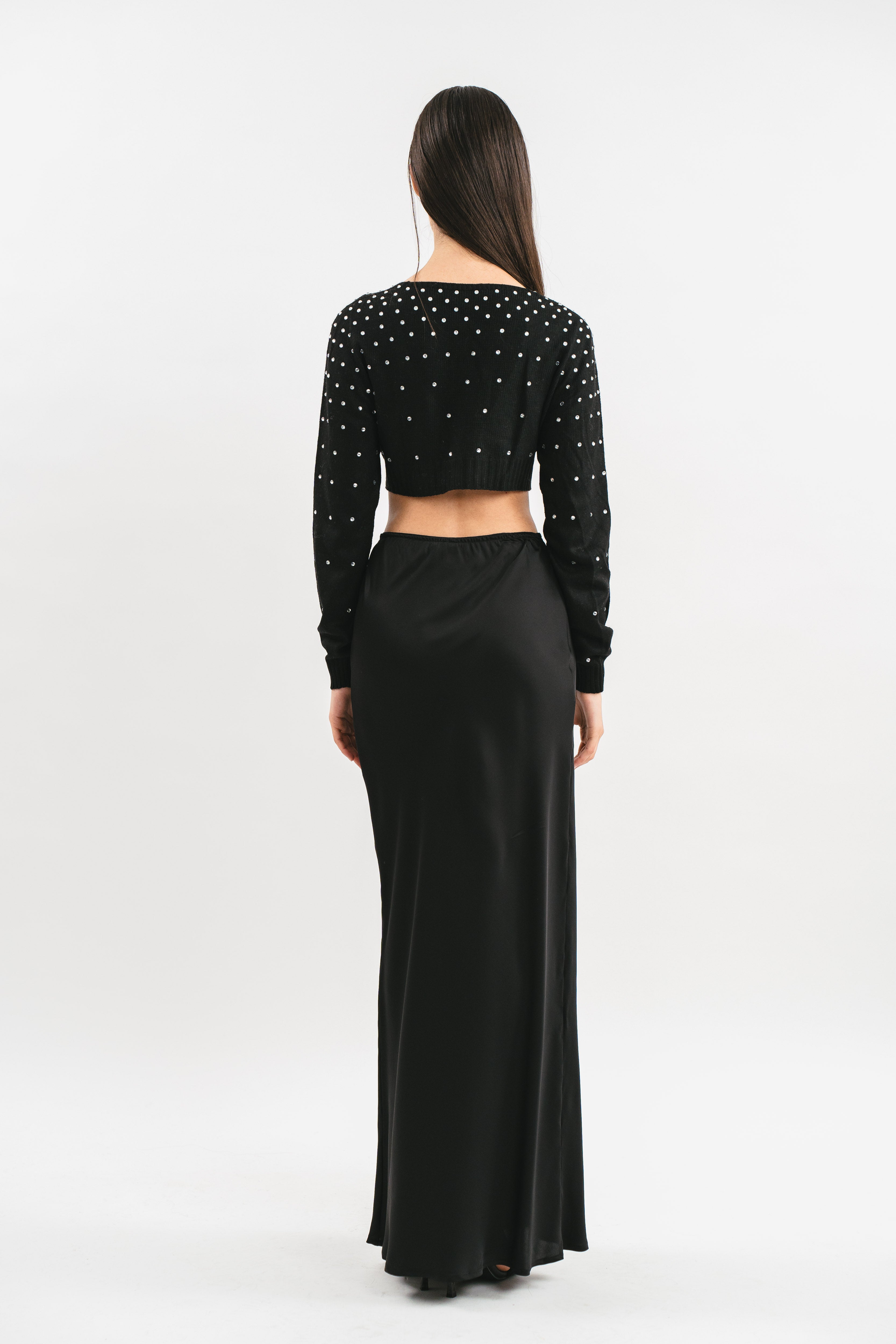 Cropped shrug with rhinestones