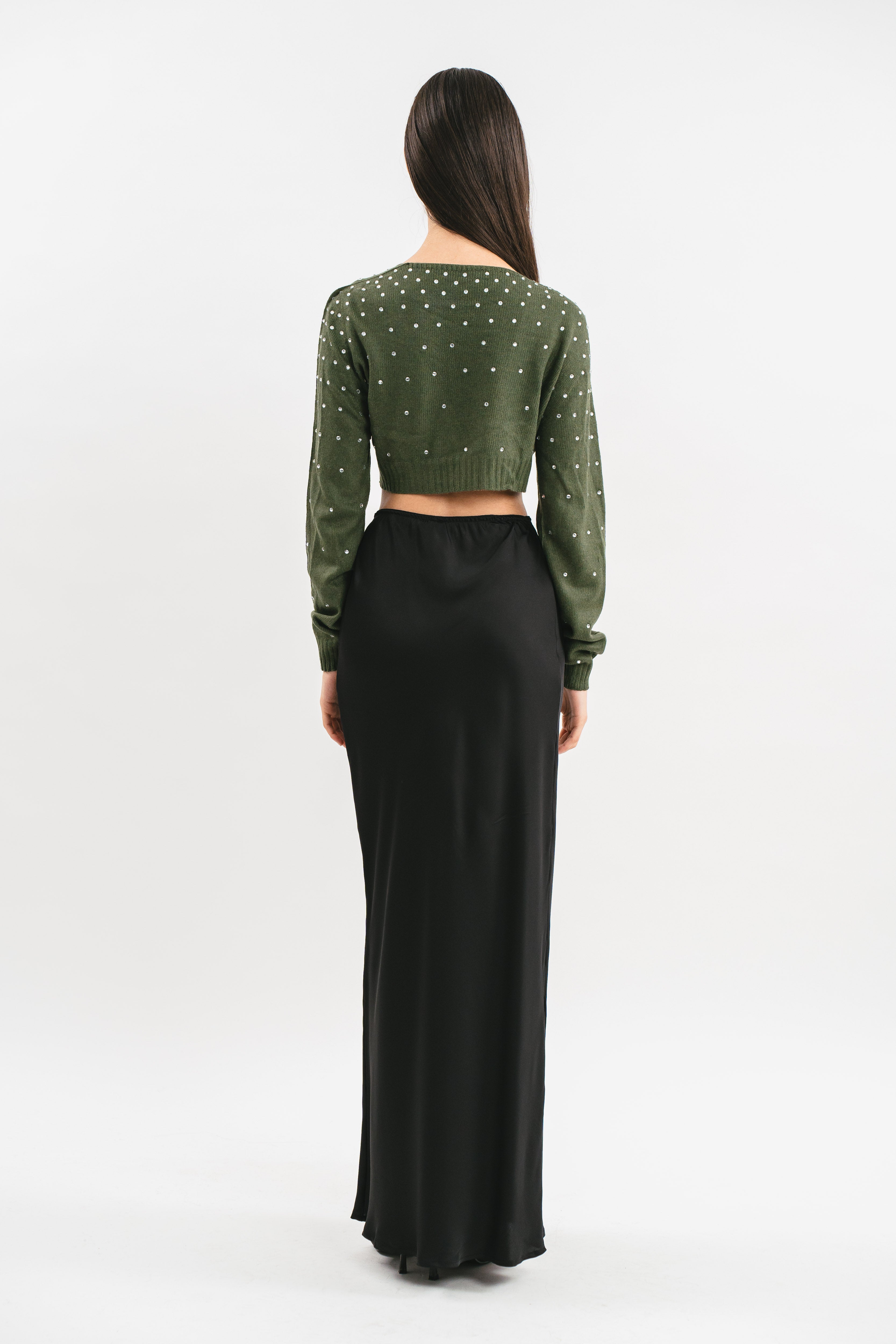 Cropped shrug with rhinestones