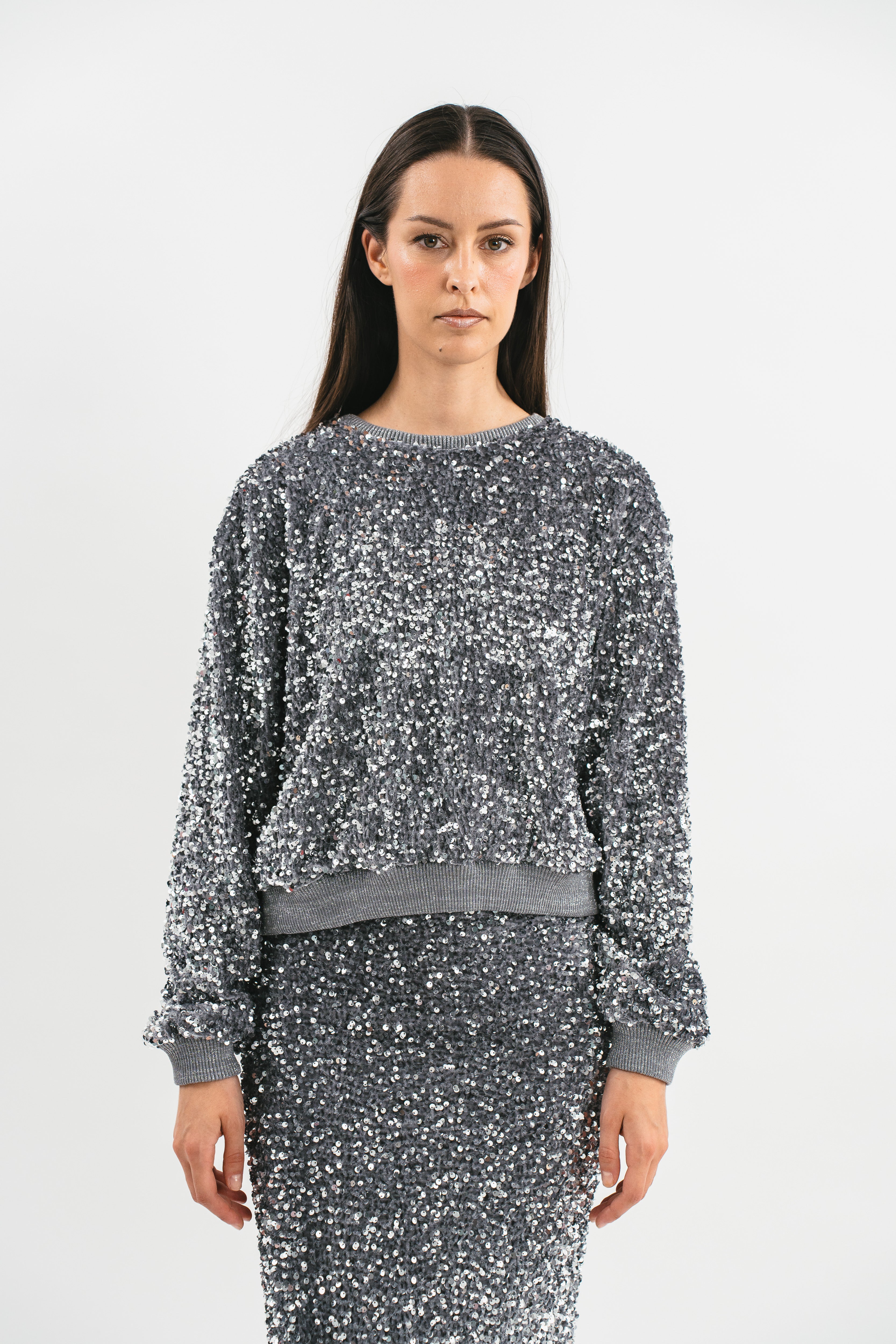 Felpa con paillettes on sale