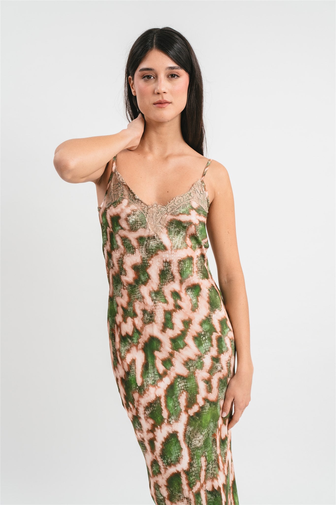 Animal print slip dress