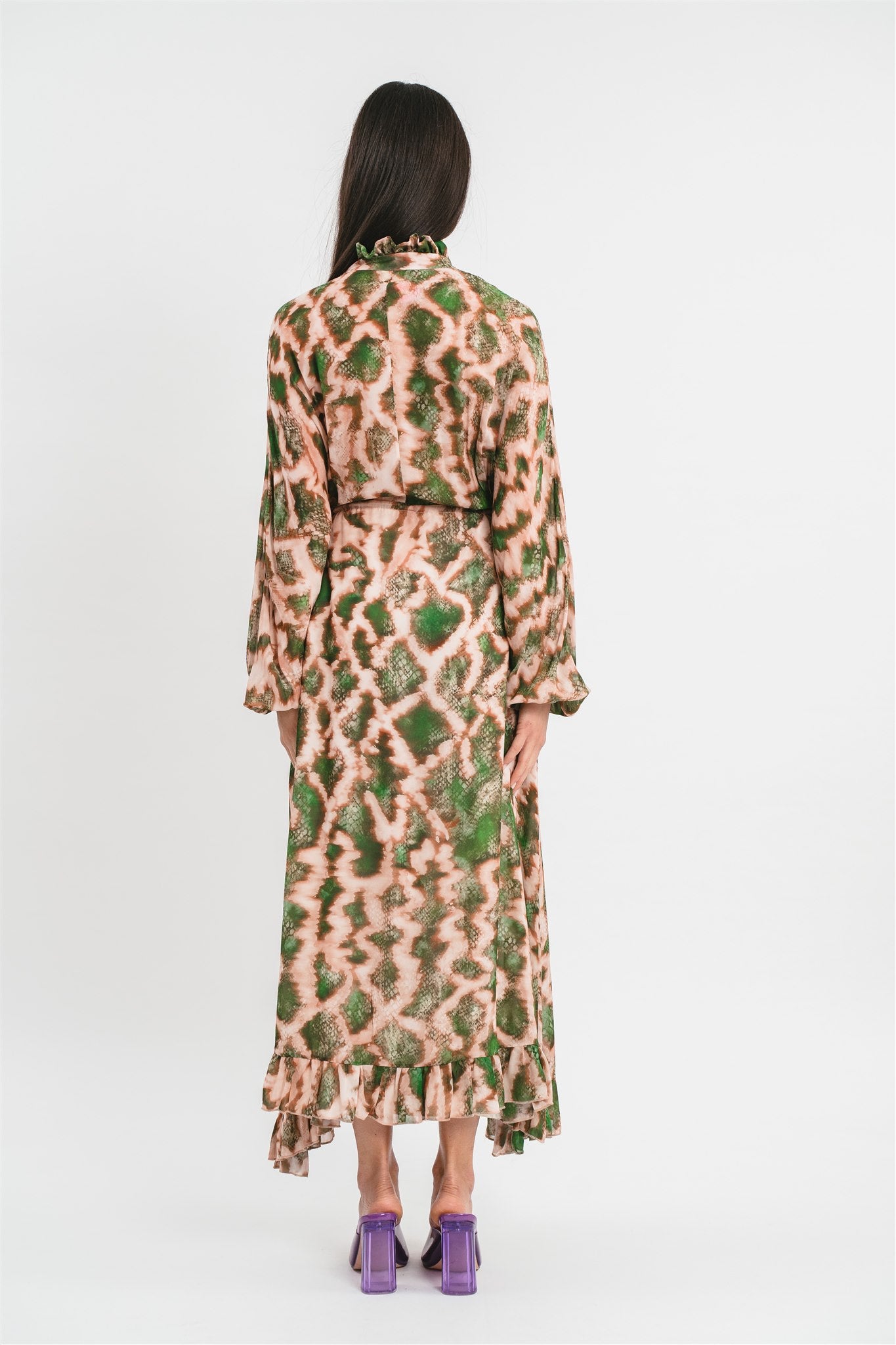 Long python print dress