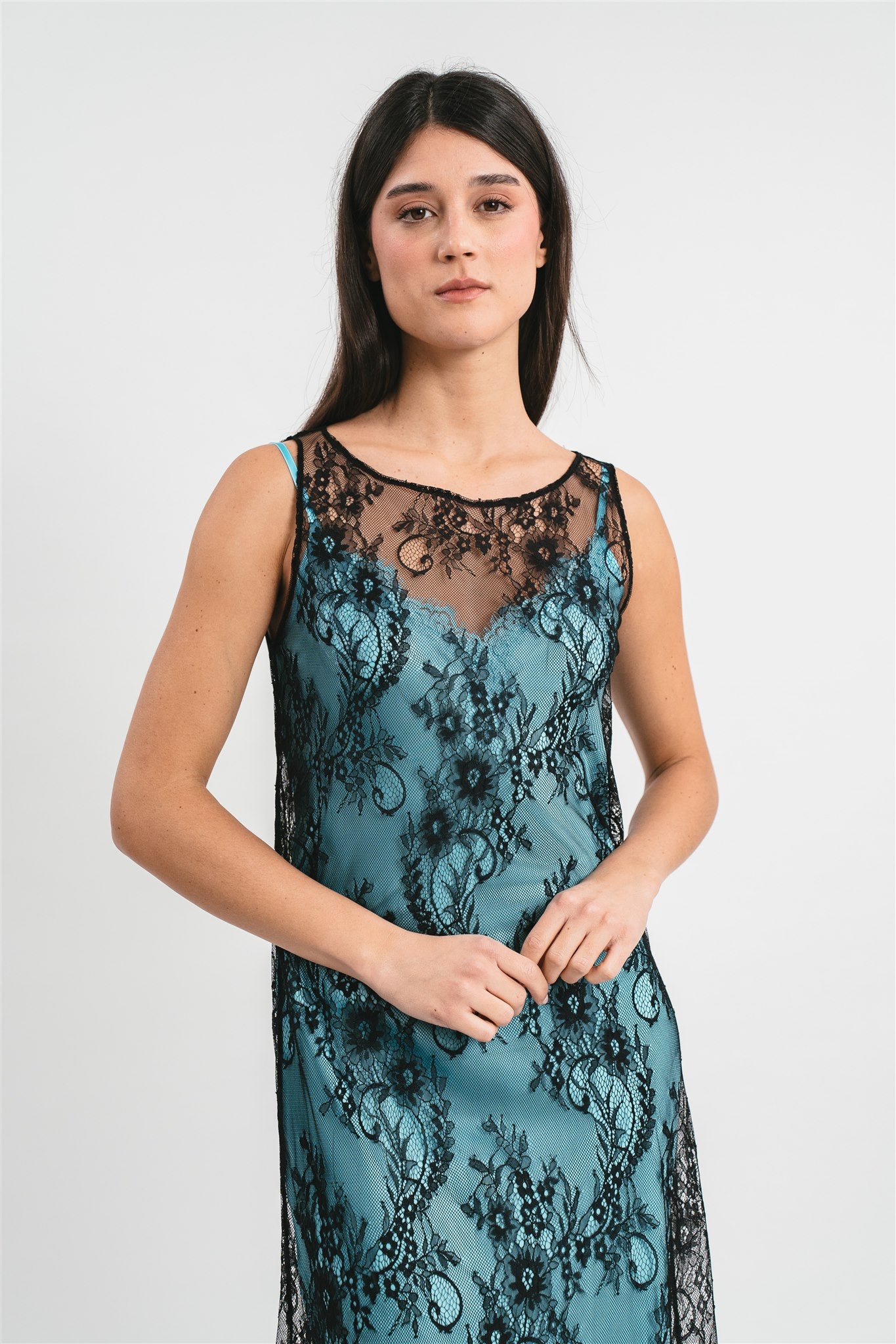 Lace slip dress