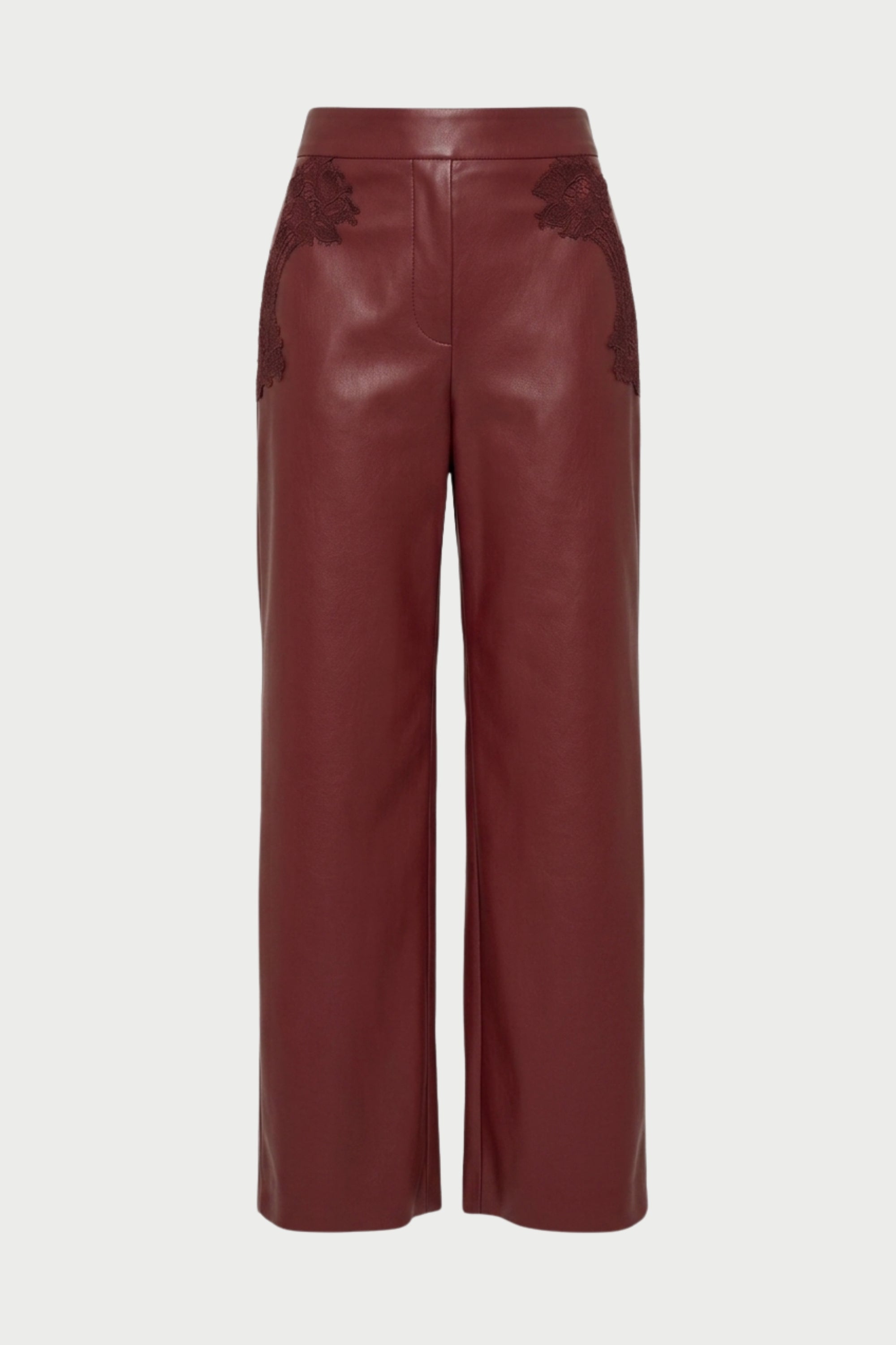 PANTALONE IN ECOPELLE CON PIZZO