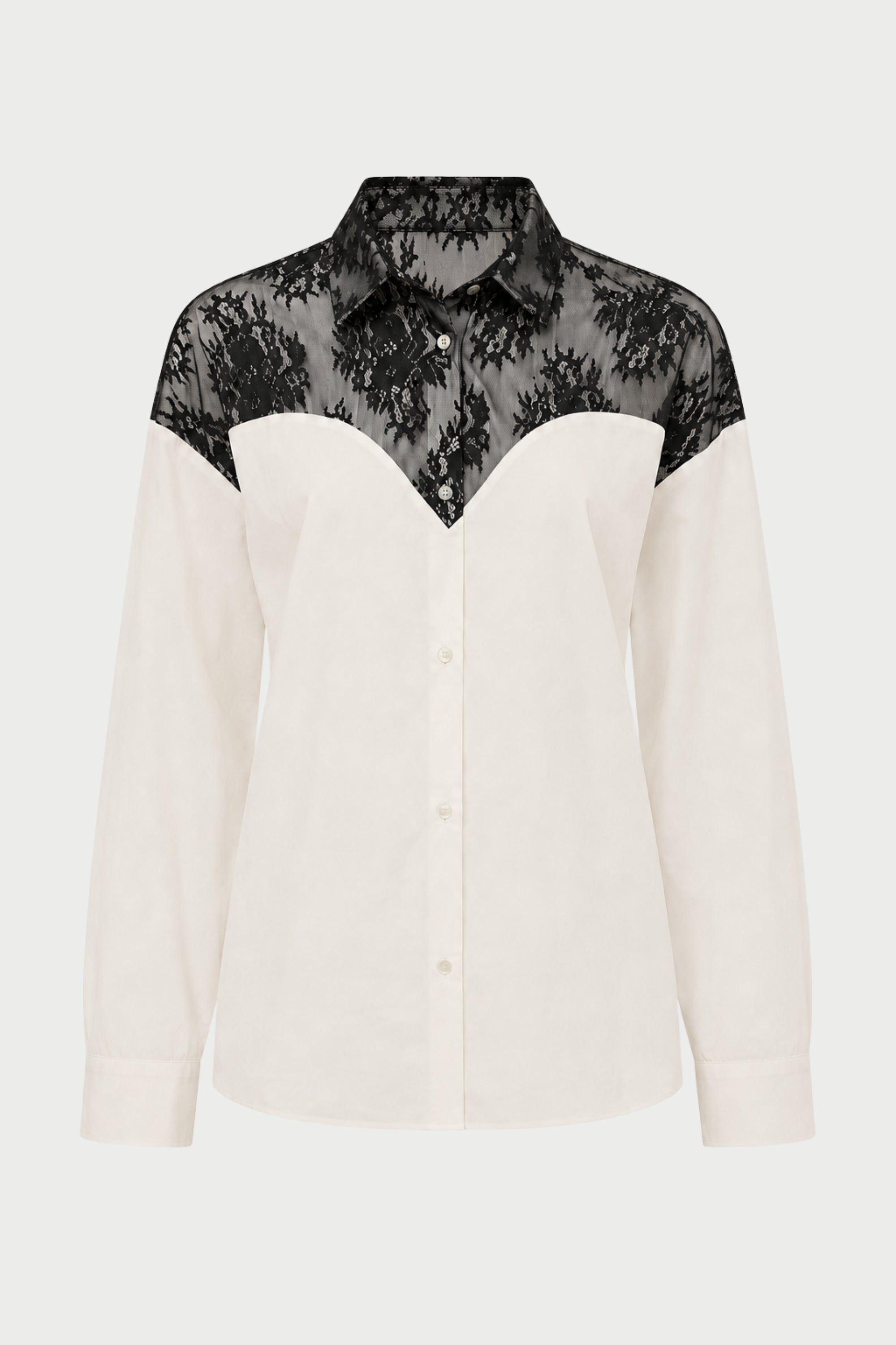 CAMICIA CON CARRE' IN PIZZO