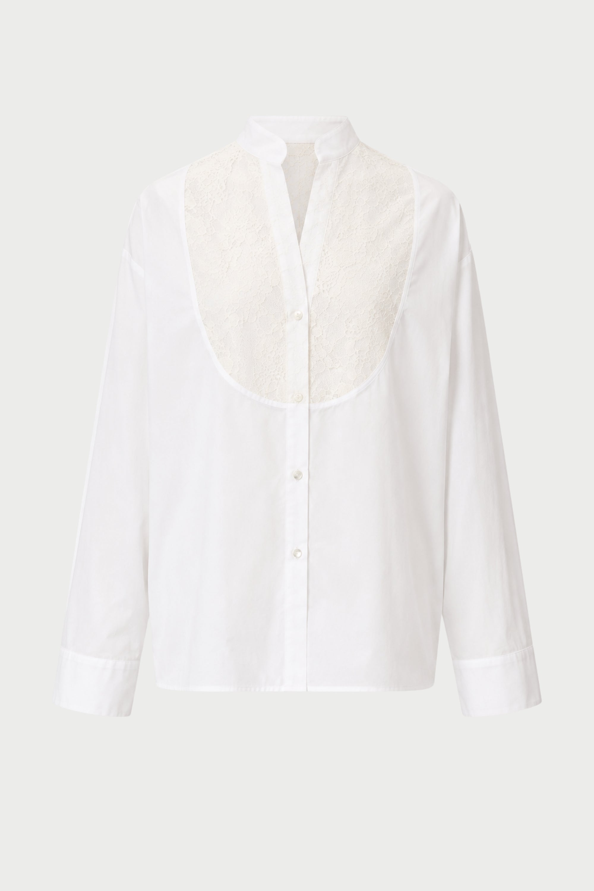 CAMICIA CON PLASTRON IN PIZZO