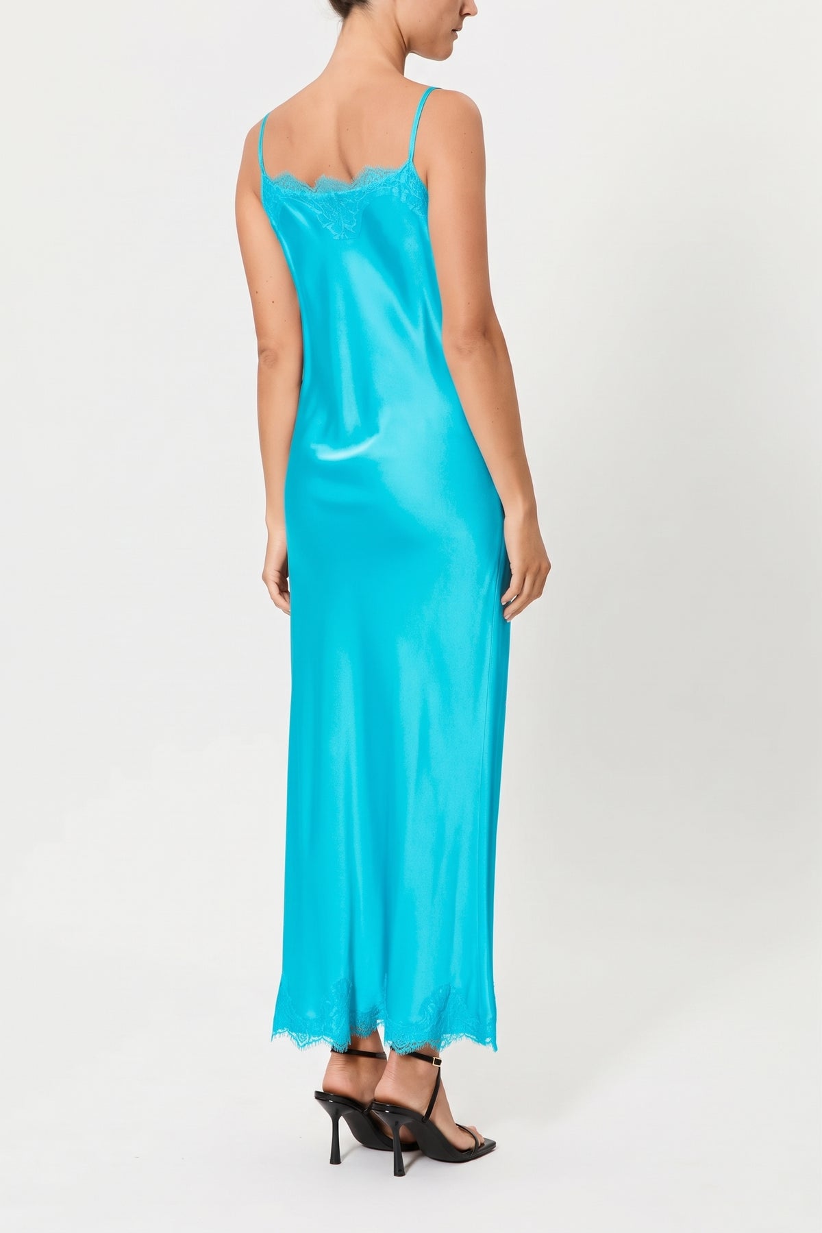CLAUDIA – VISCOSE AND LACE SLIP DRESS